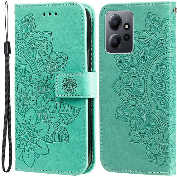 Pattintható tok a Xiaomi Redmi Note 12 4G, Mandala Flower, zöld