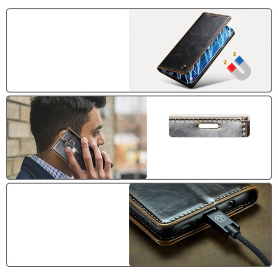 CASEME flip tok Samsung Galaxy S9+ Plus, Waxy Textured, kávé