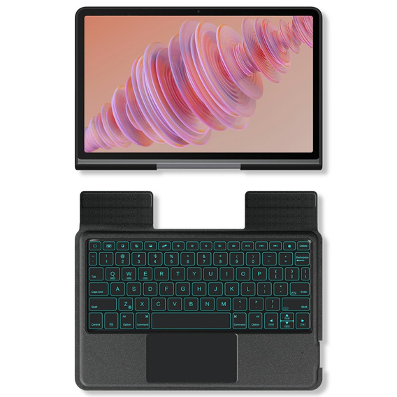 Tok + billentyűzet Lenovo Tab Plus, fekete