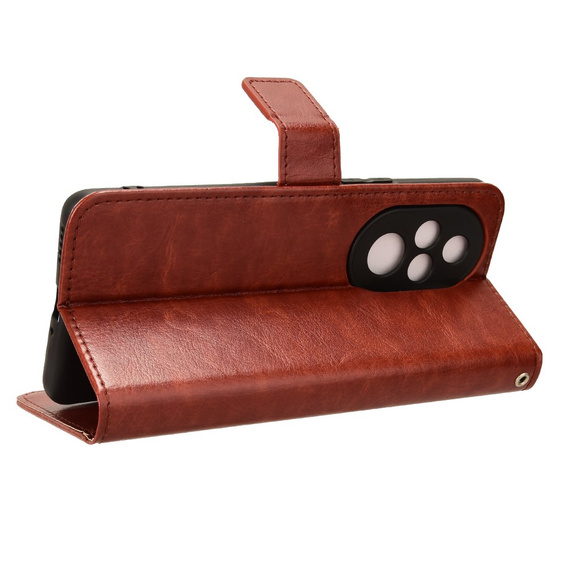Pattintható tok a Honor 200 Pro 5G, Crazy Horse Wallet, barna