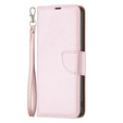Pattintható tok a Samsung Galaxy A34 5G, Wallet Litchi Magnet, rózsaszín rose gold