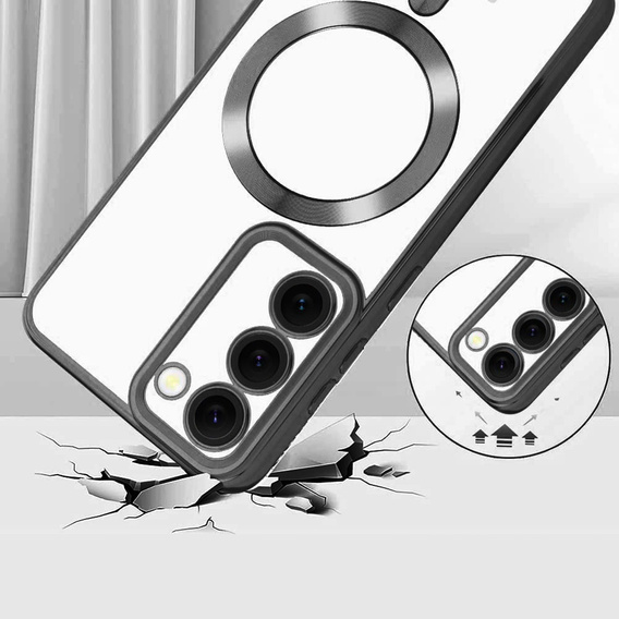 Tok Samsung Galaxy S23 Plus-hoz, Electro MagSafe, fekete + üveg a képernyőhöz