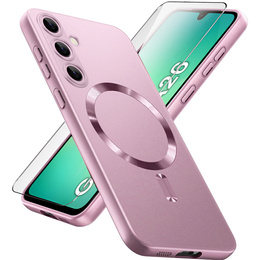 Tok Samsung Galaxy A26, ColorMag, MagSafe-hoz, rózsaszín + 9H edzett üveg