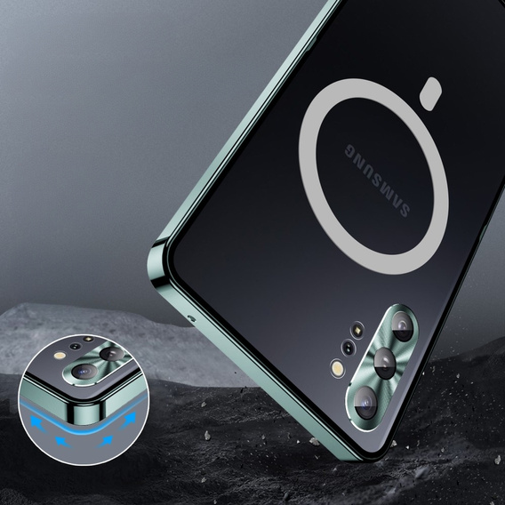 Kameravédő tok Samsung Galaxy Note 10+ Plus, CamShield MagSafe, átlátszó / zöld