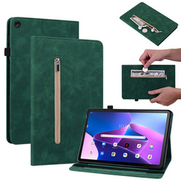 Tok Lenovo Tab M10 10.1 Gen 3, Wallet Pen Slot, zöld