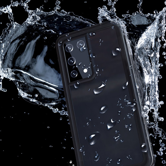 IP68 vízálló tok a Samsung Galaxy S21 Ultra, Redpepper, fekete