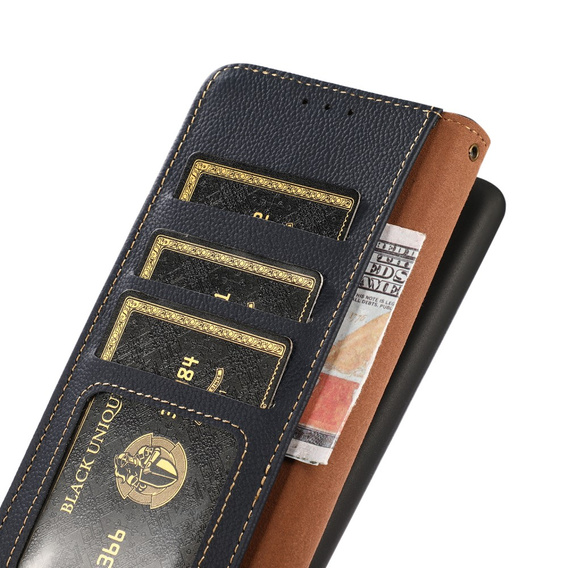 KHAZNEH RFID tok Xiaomi 13T / 13T Pro, Litchi textúra, kék