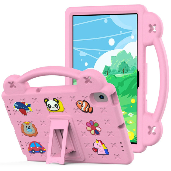 Gyermek tok Lenovo Tab M10 X505F X605F / Tab P10-X705F/L / Huawei T5 10.1, Cute Patterns, állvánnyal, rózsaszín