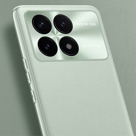 Bőr tok Xiaomi Poco F6 Pro, leather hybrid, zöld