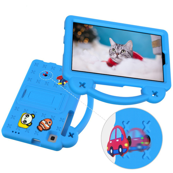 Gyermek tok Samsung Galaxy Tab A7 Lite 8.7 T220/T225, Cute Patterns, állvánnyal, kék
