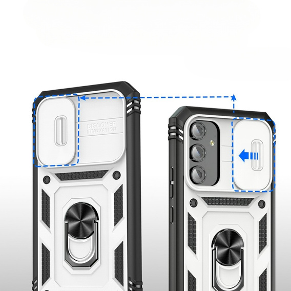Telefontok a Samsung Galaxy A54 5G, CamShield Slide, fehér / fekete
