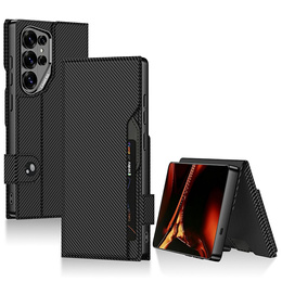 GKK kártyatartó flip tok Samsung Galaxy S26 Ultra készülékhez, szénfekete