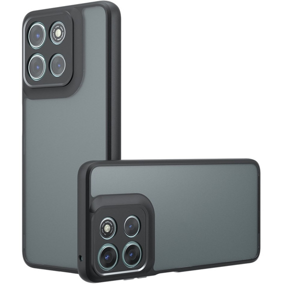 Tok Xiaomi Redmi 15 5G / 4G, kameravédelemmel, átlátszó, fekete oldallapokkal