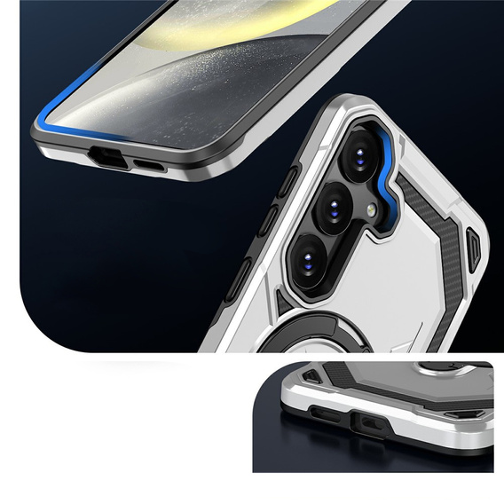 Mágneses tok állvánnyal Samsung Galaxy A57 5G készülékhez, ezüst