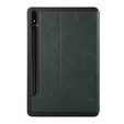 Tok Samsung Galaxy Tab S9 FE+ Plus, Smartcase tolltartóval, zöld