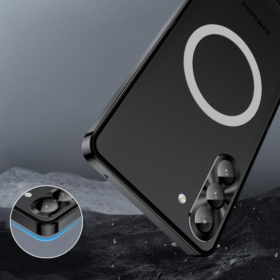 Kameravédő tok Samsung Galaxy S23 Plus, CamShield MagSafe, átlátszó / fekete
