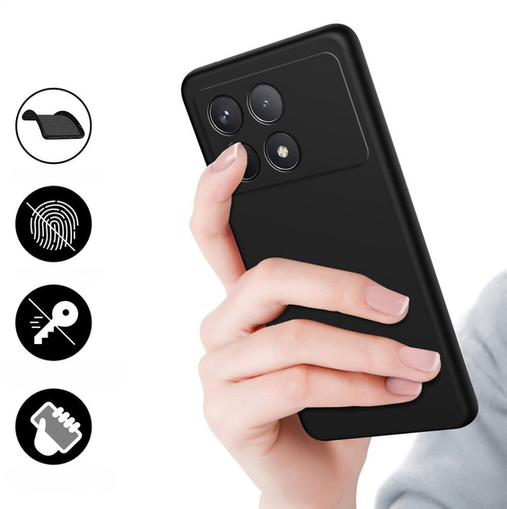 Telefontok a Xiaomi Poco F6 Pro, Silicone Lite, fekete