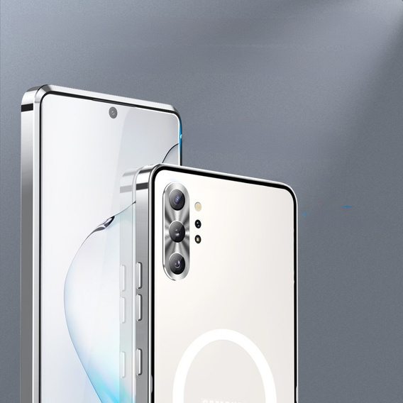 Kameravédő tok Samsung Galaxy Note 10+ Plus, CamShield MagSafe, átlátszó / ezüst