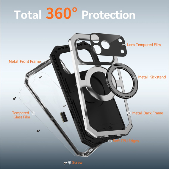 R-JUST tok MagSafe-vel és állvánnyal iPhone 17 Pro Max készülékhez