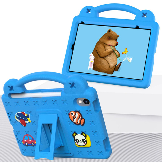 Gyermek tok iPad mini 8.3" 2021 (6 gen.) / iPad mini 8.3" 2024 (7 gen.), Cute Patterns, állvánnyal, kék
