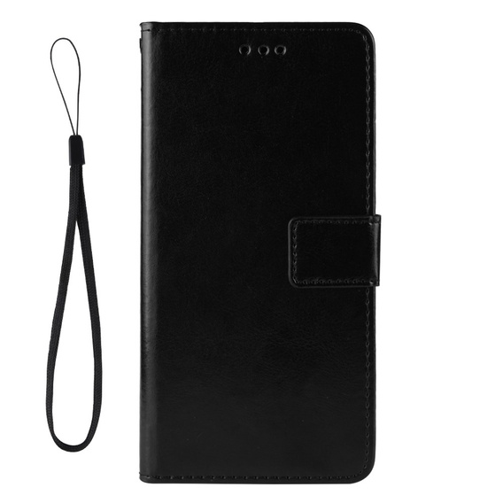 Pattintható tok a Samsung Galaxy Z Fold3 5G, Crazy Horse Wallet, fekete