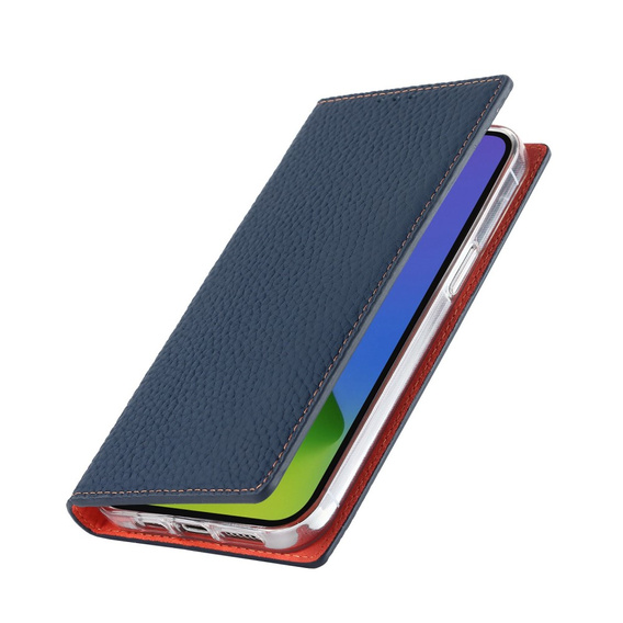Pattintható tok a iPhone 14 Plus, Litchi Skin Grain, sötétkék