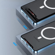 Kameravédő tok Samsung Galaxy Note 10+ Plus, CamShield MagSafe, átlátszó / kék