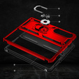 Páncélozott telefontok a Samsung Galaxy Z Fold 4 5G, Nox Case Ring, piros