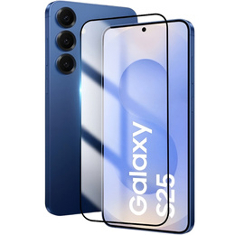 3D edzett üveg Samsung Galaxy S25 készülékhez, fekete keret