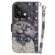Pattintható tok a Xiaomi Redmi Note 13 5G, Wallet, Cat szürke