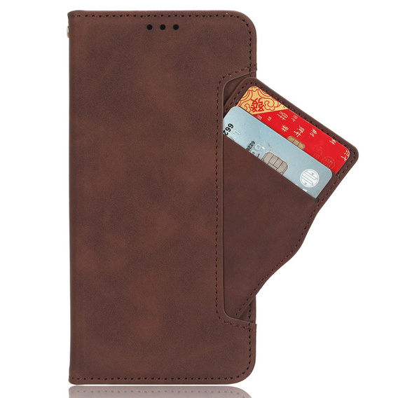 Pattintható tok a Infinix Note 30 VIP, Card Slot, barna