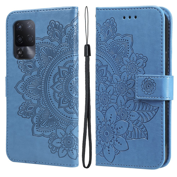 Pattintható tok a Oppo Reno5 Z / A94 / A95 5G, Mandala, kék