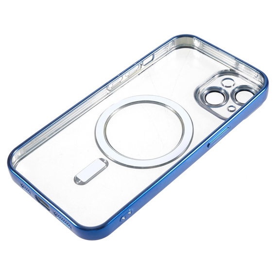 Tok iPhone 14-hoz, Electro MagSafe, kék + üveg a képernyőhöz