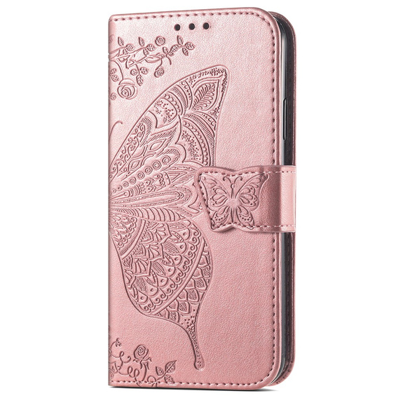 Pattintható tok a Xiaomi 14T Pro, Butterfly, rózsaszín rose gold