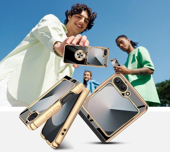 Telefontok a Samsung Galaxy Z Flip7 FE / Z Flip6, Electro Ring, fekete