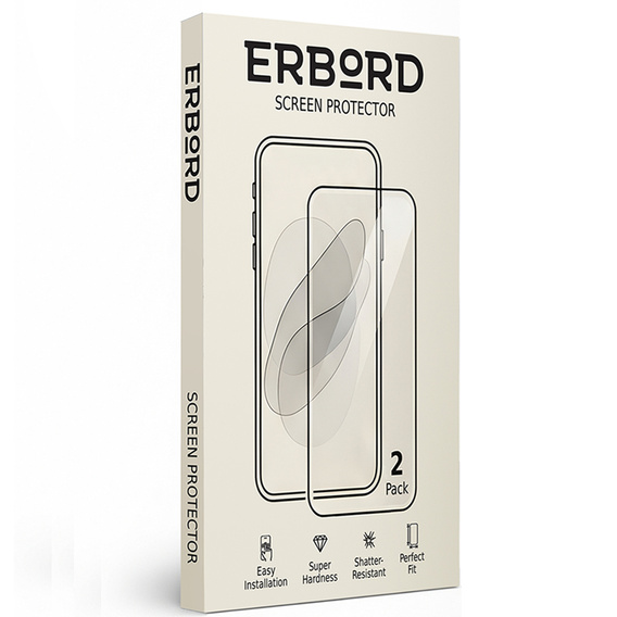 2x edzett üveg a Xiaomi Redmi 13C / Poco C65, ERBORD 9H Hard Glass a képernyőn
