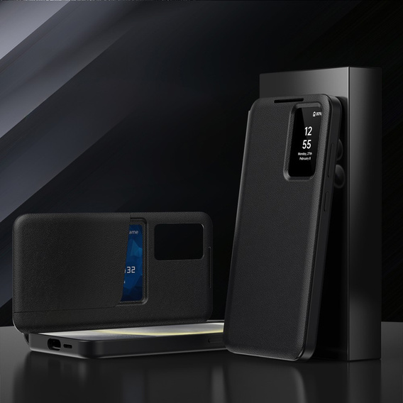 Flip tok Samsung Galaxy S25, Smart View Wallet, fekete