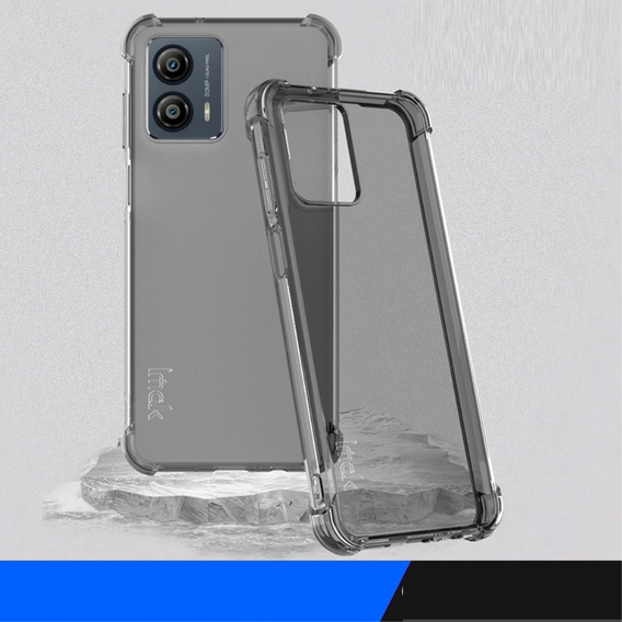 IMAK Telefontok a Motorola Moto G53 5G, Dropproof, átlátszó / fekete