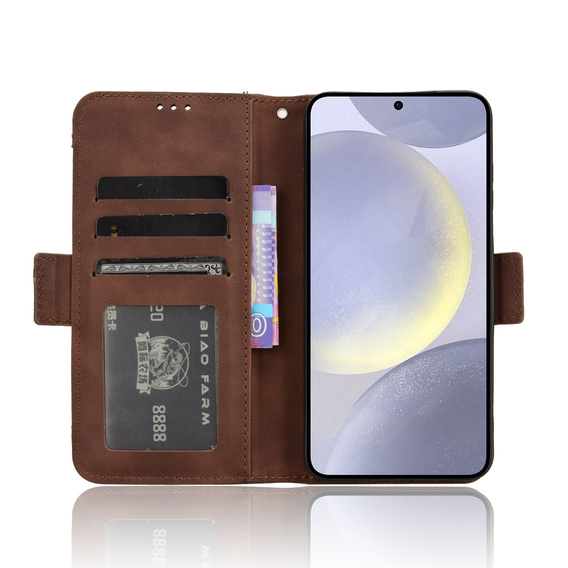 Pattintható tok a Samsung Galaxy S25 FE, Card Slot, barna