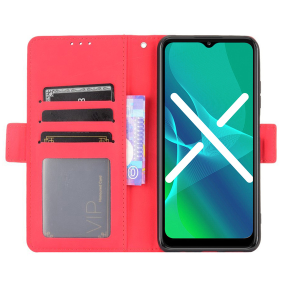 Pattintható tok a Samsung Galaxy M53 5G, Card Slot, piros