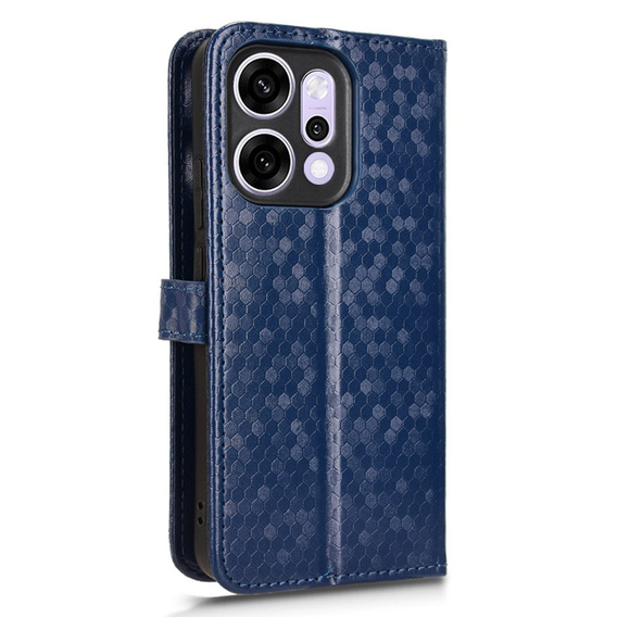 Pántos tok Oppo Reno 14, pénztárca Rhombus, kék