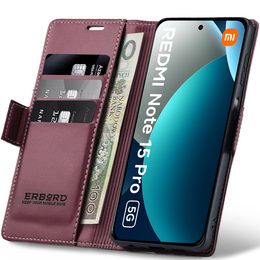 ERBORD Fényes Litchi flip tok Xiaomi Redmi Note 15 Pro 5G készülékhez