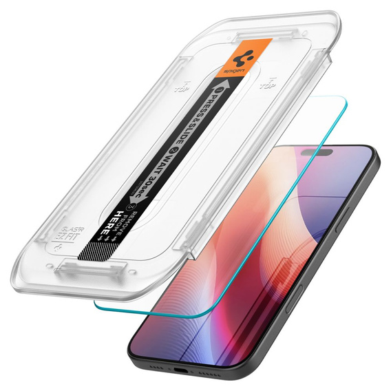 Spigen edzett üveg iPhone 17 / 17 Pro / 16 Pro készülékhez, Glas.TR EZ Fit (2 db)