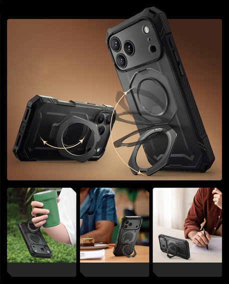Supcase tok iPhone 17 Pro Max készülékhez, Unicorn Beetle Grip Pro Mag, Fekete