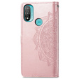 Pattintható tok a Motorola Moto E20/E30/E40, Mandala, rózsaszín rose gold