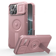 Páncélozott tok iPhone 16 Pro Max készülékhez, Dexnor CamProtect MagSafe, rózsaszín
