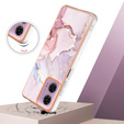 Védő tok Motorola Moto G24 / G24 Power / G04, Marble Slim Case, rózsaszín