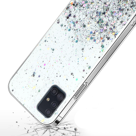 Telefontok a Samsung Galaxy A51 5G, Glittery, átlátszó