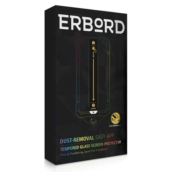 2x edzett üveg iPhone 16 Pro, ERBORD Easy App Full Screen Protector