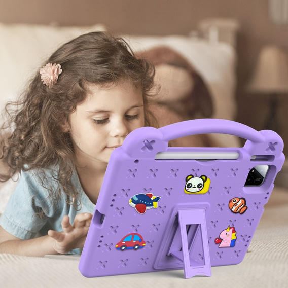 Gyermek tok Xiaomi Pad 7 / 7 Pro, Cute Patterns, állvánnyal, lila